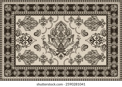 Vintage Arabic pattern.Persian colored carpet.Rich ornament for fabric design,handmade,interior decoration,textiles.Abstract design of persian carpet with geometric ornament.Moroccan style background.