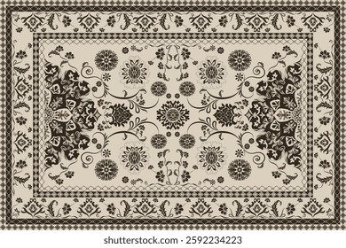 Vintage Arabic pattern.Persian colored carpet.Rich ornament for fabric design,handmade,interior decoration,textiles.Abstract design of persian carpet with geometric ornament.Moroccan style background.