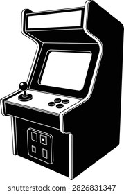 Vintage arcade fighting game machine illustration
