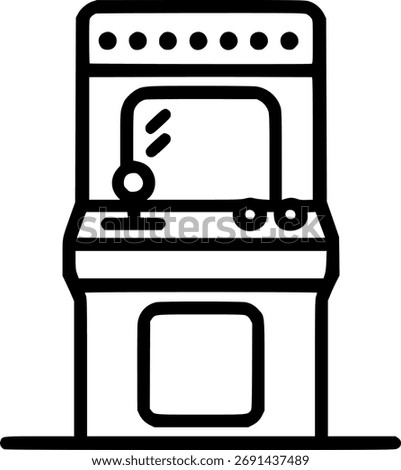 vintage arcade game machine sign, symbol, vector, art