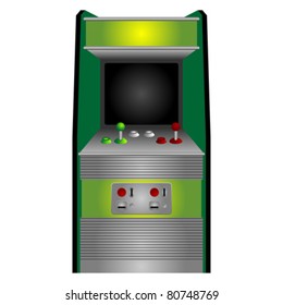 Vintage Arcade Machine Isolated Over White Stock Vector (Royalty Free ...