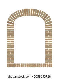 Vintage arcade of the masonry. Wall and facade of the old brick. Vector graphics