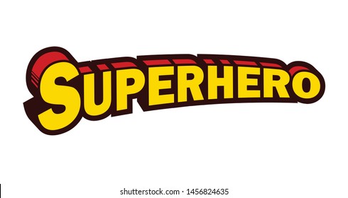 Vintage arched superhero comic book style text typography retro comics vector illustration