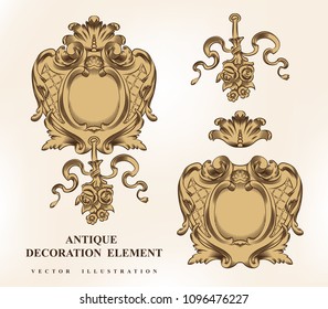 Vintage architectural Decoration elements for design. Vector illustration.