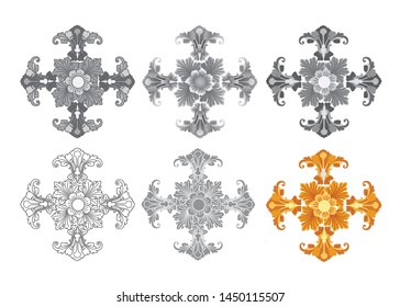 Vintage architectural details design elements for design. Vector illustration.