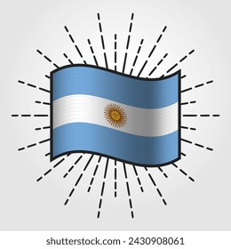 Vintage Argentina National Flag Illustration
