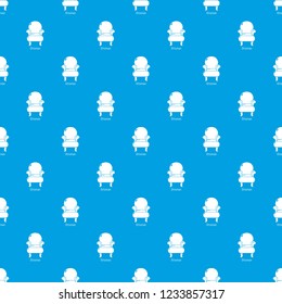 Vintage armchair pattern vector seamless blue repeat for any use