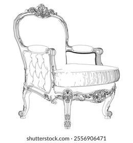 Vintage armchair vector set. Baroque and classic style sketches for luxurious home interiors. Ideal for traditional furniture enthusiasts.