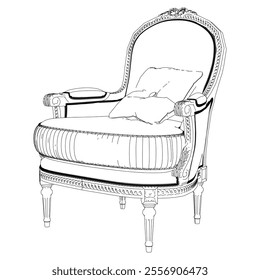 Vintage armchair vector set. Baroque and classic style sketches for luxurious home interiors. Ideal for traditional furniture enthusiasts.