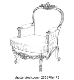 Vintage armchair vector set. Baroque and classic style sketches for luxurious home interiors. Ideal for traditional furniture enthusiasts.