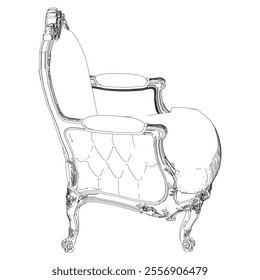 Vintage armchair vector set. Baroque and classic style sketches for luxurious home interiors. Ideal for traditional furniture enthusiasts.