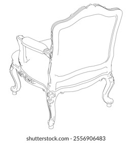 Vintage armchair vector set. Baroque and classic style sketches for luxurious home interiors. Ideal for traditional furniture enthusiasts.