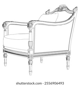 Vintage armchair vector set. Baroque and classic style sketches for luxurious home interiors. Ideal for traditional furniture enthusiasts.