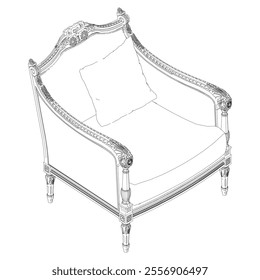 Vintage armchair vector set. Baroque and classic style sketches for luxurious home interiors. Ideal for traditional furniture enthusiasts.