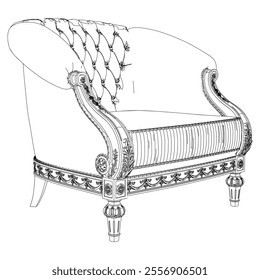 Vintage armchair vector set. Baroque and classic style sketches for luxurious home interiors. Ideal for traditional furniture enthusiasts.