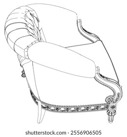 Vintage armchair vector set. Baroque and classic style sketches for luxurious home interiors. Ideal for traditional furniture enthusiasts.