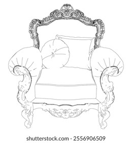 Vintage armchair vector set. Baroque and classic style sketches for luxurious home interiors. Ideal for traditional furniture enthusiasts.