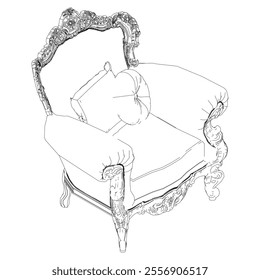 Vintage armchair vector set. Baroque and classic style sketches for luxurious home interiors. Ideal for traditional furniture enthusiasts.