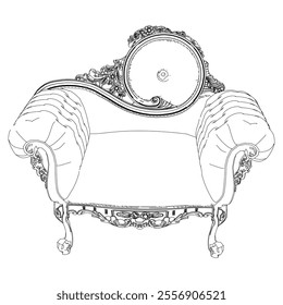 Vintage armchair vector set. Baroque and classic style sketches for luxurious home interiors. Ideal for traditional furniture enthusiasts.