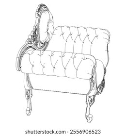 Vintage armchair vector set. Baroque and classic style sketches for luxurious home interiors. Ideal for traditional furniture enthusiasts.