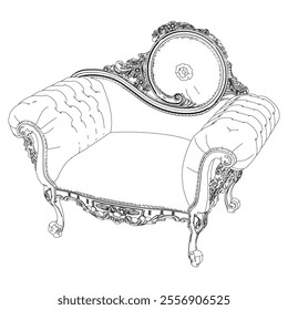 Vintage armchair vector set. Baroque and classic style sketches for luxurious home interiors. Ideal for traditional furniture enthusiasts.