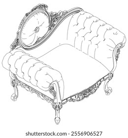 Vintage armchair vector set. Baroque and classic style sketches for luxurious home interiors. Ideal for traditional furniture enthusiasts.