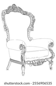 Vintage armchair vector set. Baroque and classic style sketches for luxurious home interiors. Ideal for traditional furniture enthusiasts.