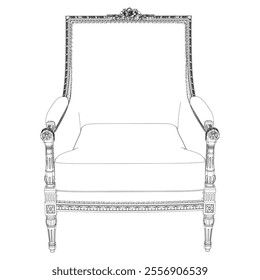 Vintage armchair vector set. Baroque and classic style sketches for luxurious home interiors. Ideal for traditional furniture enthusiasts.