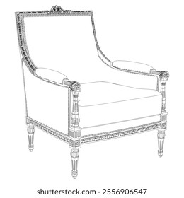 Vintage armchair vector set. Baroque and classic style sketches for luxurious home interiors. Ideal for traditional furniture enthusiasts.