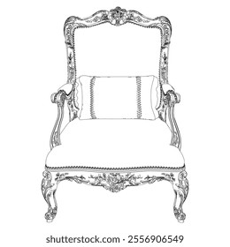 Vintage armchair vector set. Baroque and classic style sketches for luxurious home interiors. Ideal for traditional furniture enthusiasts.