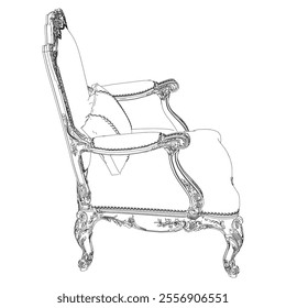 Vintage armchair vector set. Baroque and classic style sketches for luxurious home interiors. Ideal for traditional furniture enthusiasts.