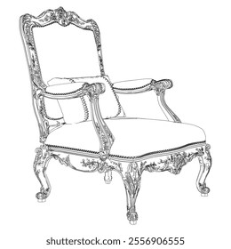 Vintage armchair vector set. Baroque and classic style sketches for luxurious home interiors. Ideal for traditional furniture enthusiasts.