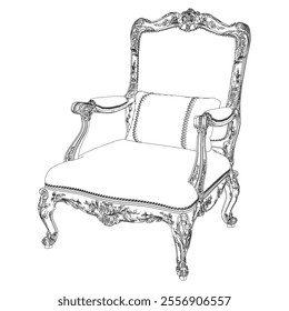 Vintage armchair vector set. Baroque and classic style sketches for luxurious home interiors. Ideal for traditional furniture enthusiasts.