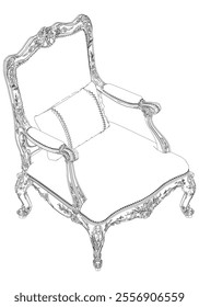 Vintage armchair vector set. Baroque and classic style sketches for luxurious home interiors. Ideal for traditional furniture enthusiasts.