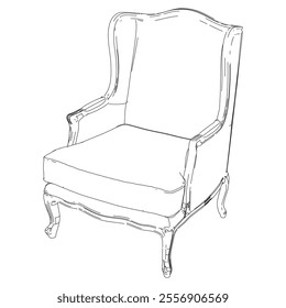 Vintage armchair vector set. Baroque and classic style sketches for luxurious home interiors. Ideal for traditional furniture enthusiasts.