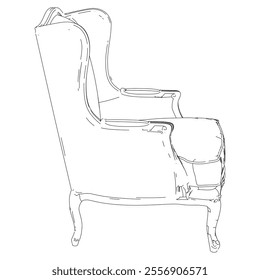 Vintage armchair vector set. Baroque and classic style sketches for luxurious home interiors. Ideal for traditional furniture enthusiasts.