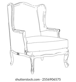 Vintage armchair vector set. Baroque and classic style sketches for luxurious home interiors. Ideal for traditional furniture enthusiasts.