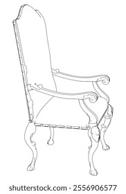 Vintage armchair vector set. Baroque and classic style sketches for luxurious home interiors. Ideal for traditional furniture enthusiasts.