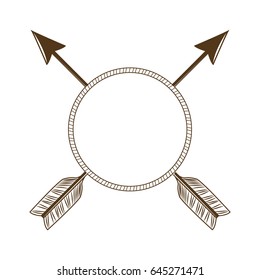 vintage arrow frame round ornament image