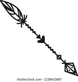 Vintage arrow. Hand drawn decorative tribal element