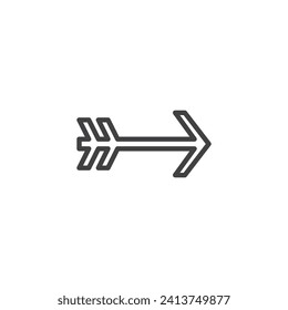 Vintage Arrow line icon. linear style sign for mobile concept and web design. Retro arrow outline vector icon. Symbol, logo illustration. Vector graphics