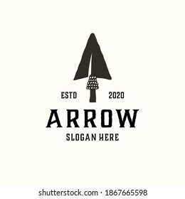 vintage arrowhead logo design. Vector illustration