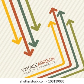 vintage arrows over brown background. vector illustration