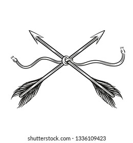 Vintage Arrows Tied Hand-Drawn Object For Design Poster T-Shirt Graphic Packaging Apparel Sign and More