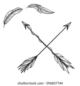 Vintage arrows. Vector illustration
