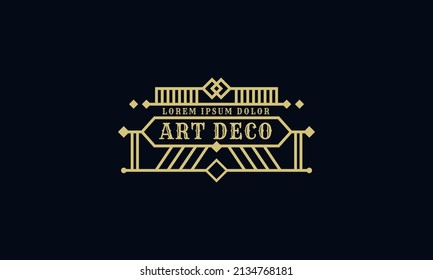Vintage in art deco badge logo design. Retro style graphic design