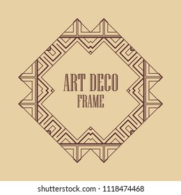 Vintage art deco border frame. Template for design
