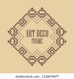 Vintage art deco border frame. Template for design