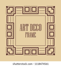 Vintage art deco border frame. Template for design