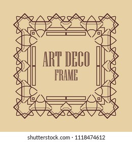 Vintage art deco border frame. Template for design